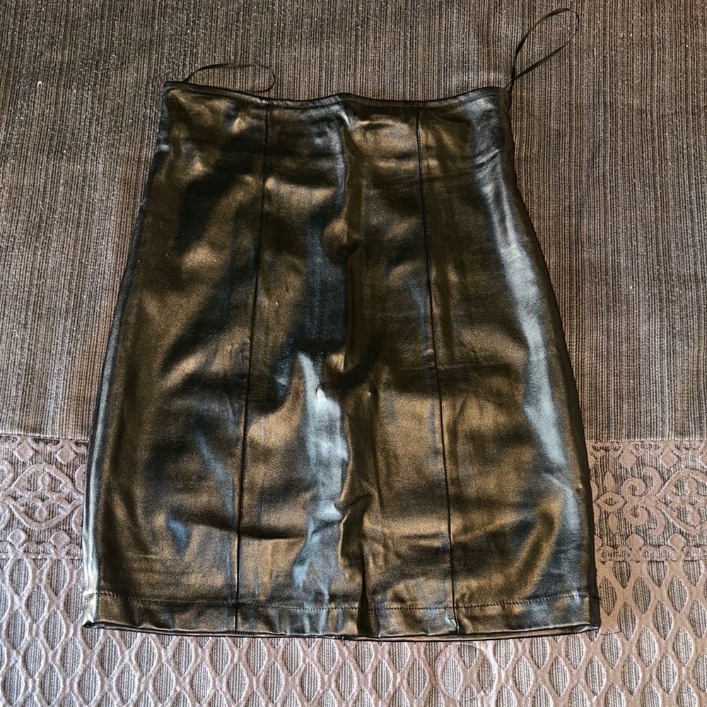 Fashion Nova Shiny Black Pencil Skirt